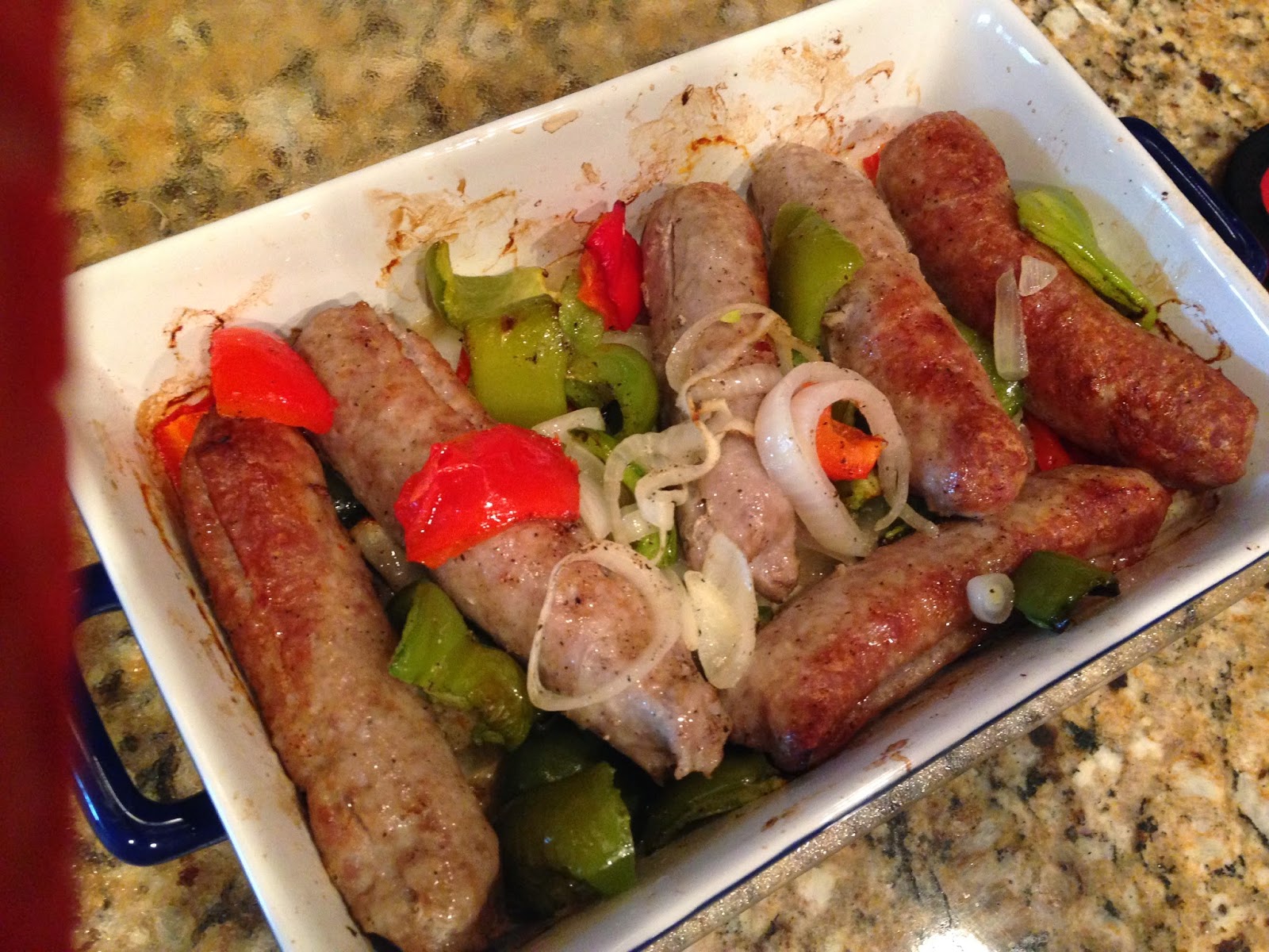 easy sausage peppers and onions in the oven